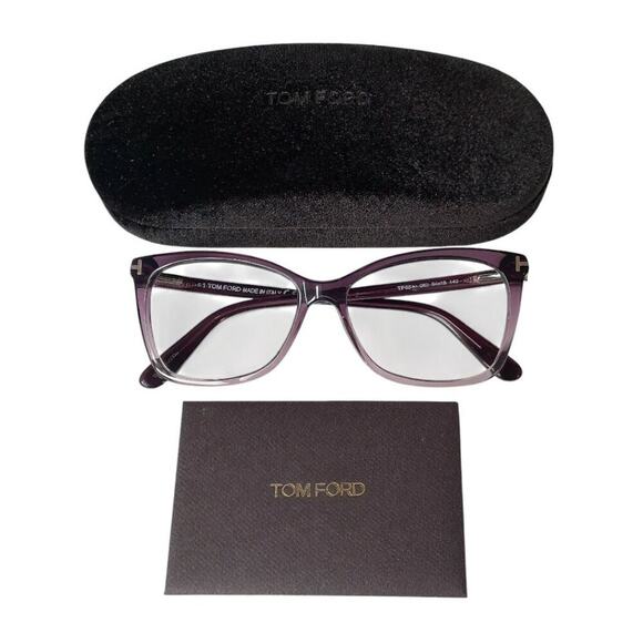 Tom Ford Thin Butterfly Optical Violet Acetate Eye Glass Frame No Lens w/Case - Picture 1 of 9